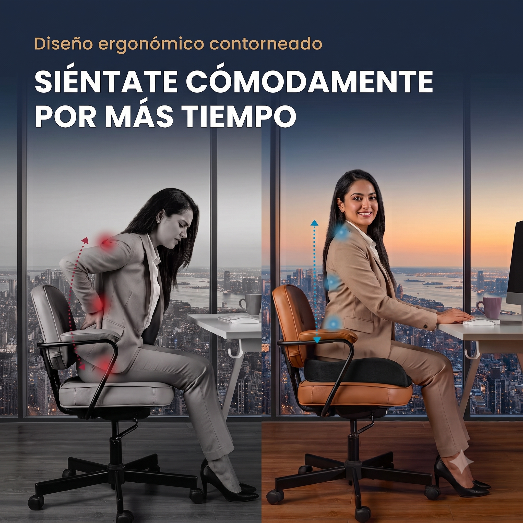Cojín Ergonómico para alivio de espalda y coxis